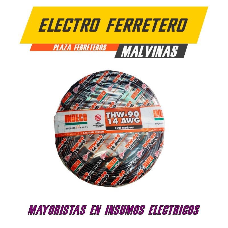 Cable THW-90+ 14AWG, 750V aislamiento PVC azul, clase 2