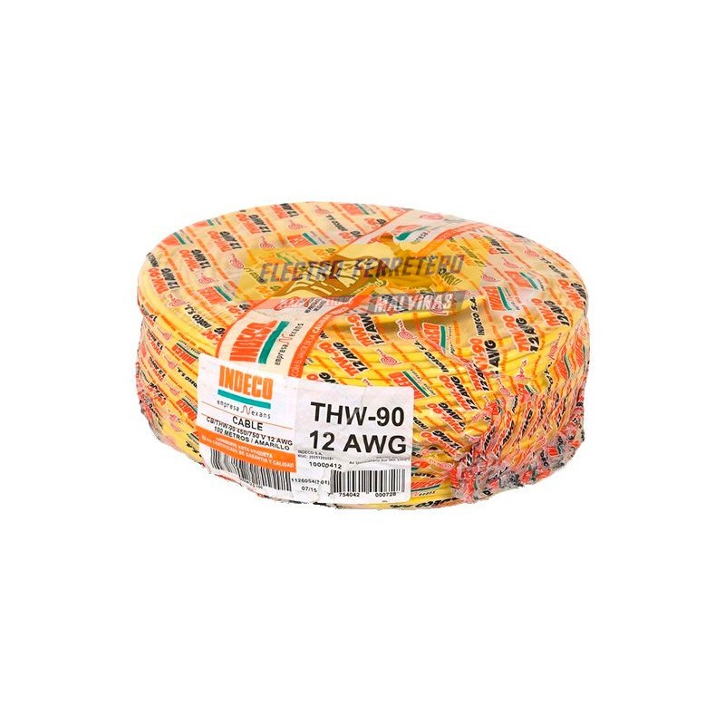 Cable THW-90+ 14AWG, 750V aislamiento PVC azul, clase 2 Cable THW-90+ 14AWG, 750V aislamiento PVC azul, clase 2
