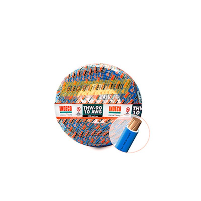 Cable THW-90+ 14AWG, 750V aislamiento PVC azul, clase 2 Cable THW-90+ 14AWG, 750V aislamiento PVC azul, clase 2