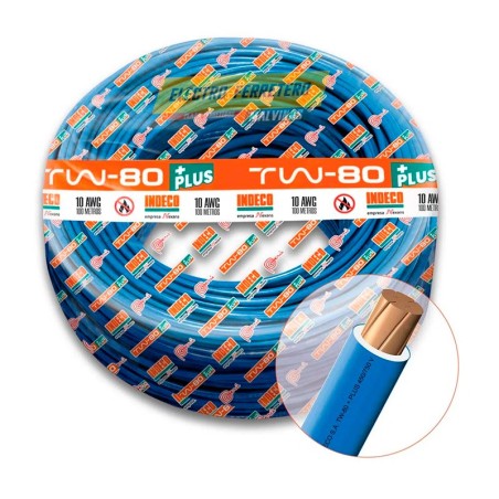Cable TW-80 +plus 450/750 V 10 AWG Resistente a la humedad, químicos